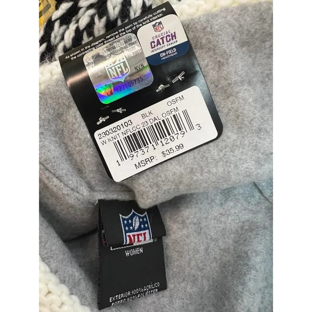 NEW! New‎ Era Women's Black/White Dallas Cowboys Knit Hat